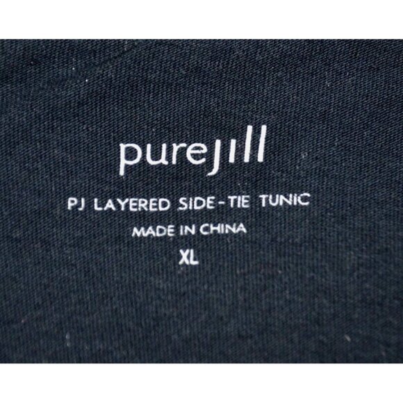 Pure Jill Ladies Navy Blue Layered Side Tie Tunic Pullover Top Size XL 3/4 Sleev - Picture 8 of 10